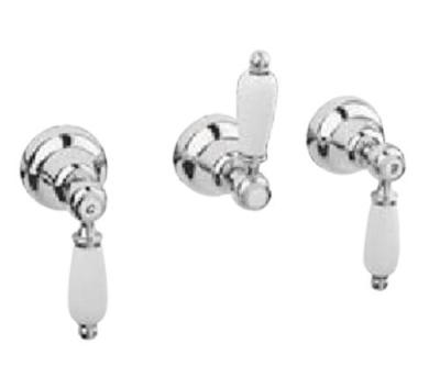 PB classic tap built-in shower set with 2-way diverter and white levers stainless steel 1208854612