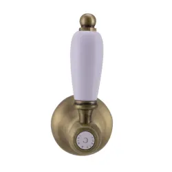 Grifo PB Classic llave de paso empotrada con palanca blanca Bronce 1208854662