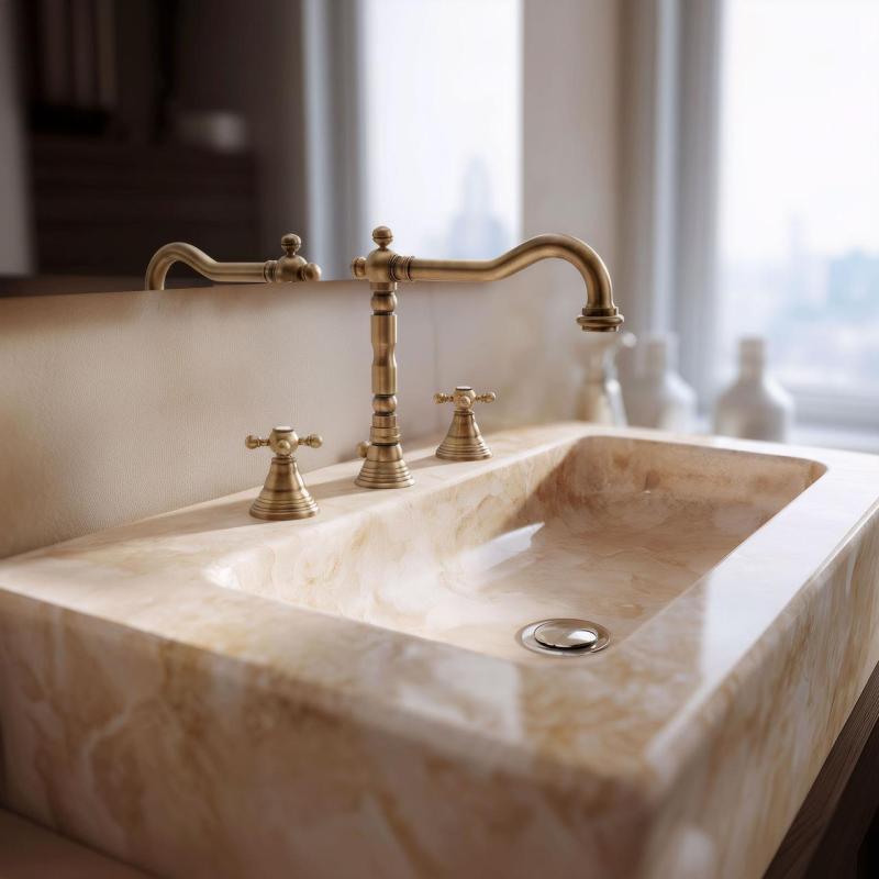 Grifo PB Classic de 3 orificios para lavabo caño fuerte 18,5 cm Color bronce 1208854942