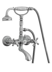 Juego grifería PB Classic para bañera con manetas de accionamiento en color cromado, incluye teleducha 1208855152
