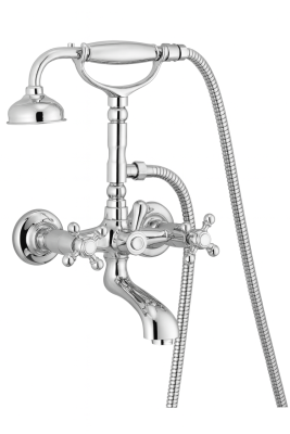 PB grifo clásico de sobremesa para bañera con botones cromados, incluye ducha de mano 1208855152