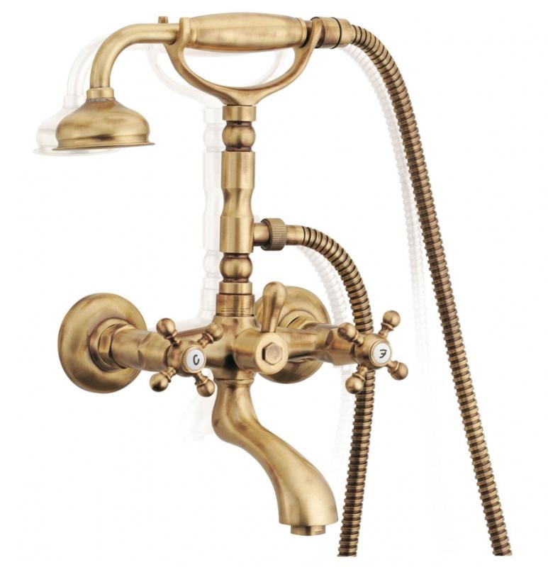 PB grifo clásico de sobremesa para bañera con botones cromados, incluye ducha de mano 1208855152