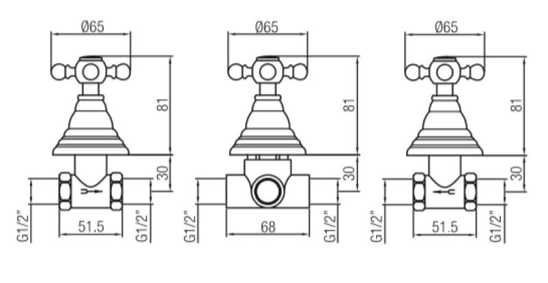 Kit PB Classic de ducha empotrado de 2 vias con desviador y manetas acero inoxidable 1208855382