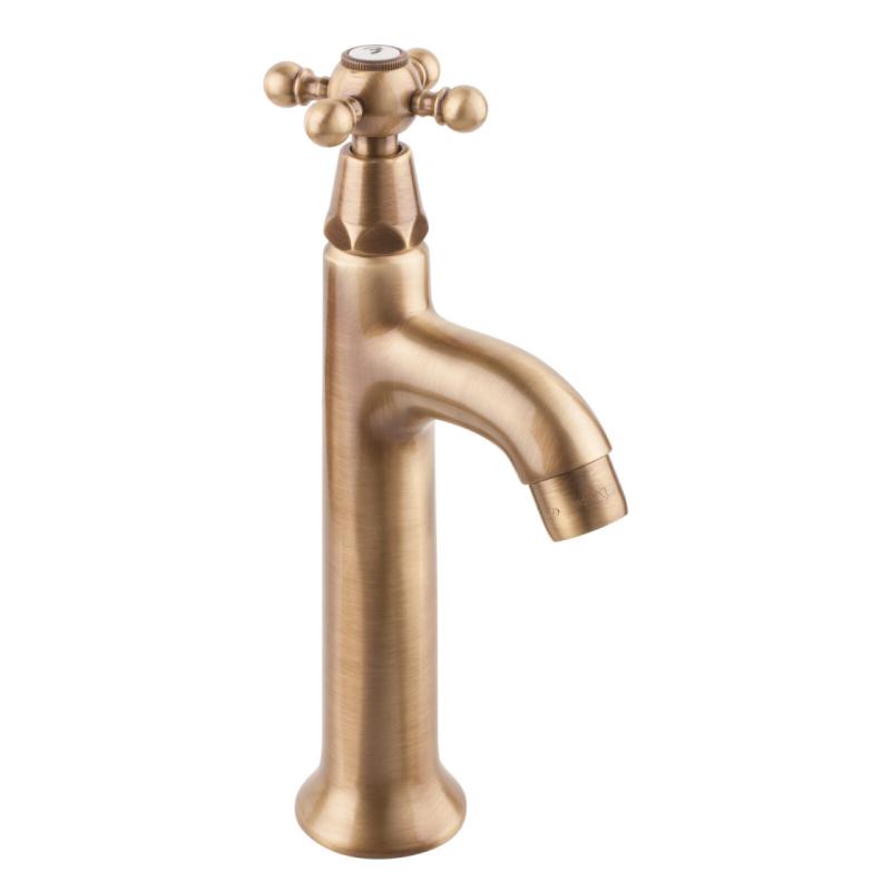 Grifo de lavabo PB Classic con pomo de estrella agua fría color bronce 1208855542