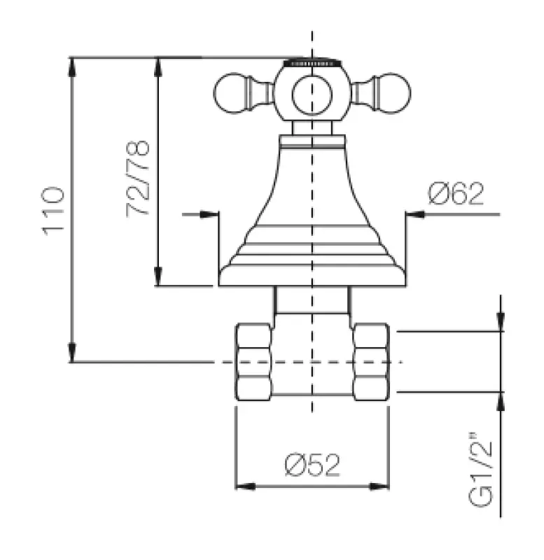 Grifo PB Classic llave de paso oculta con maneta de estrella cromado 1208855562