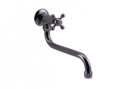 PB classic wall washbasin tap with star handle cold water and long spout chrome 1208855622