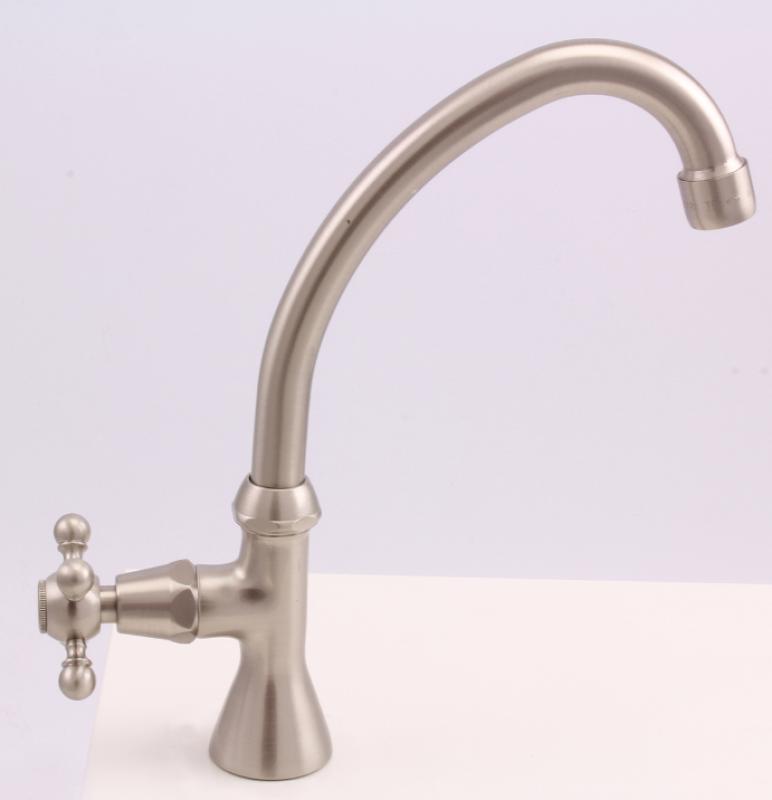 Grifo de lavabo PB Classic con pomo de estrella agua fría con caño alto acero inoxidable 1208855672
