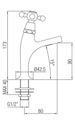 PB Classic washbasin tap with star handle cold water small model chrome 1208855682