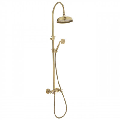 PB Classic Shower set surface-mounted strong-knobs with rain shower telescopic shower column bronze 1208855932