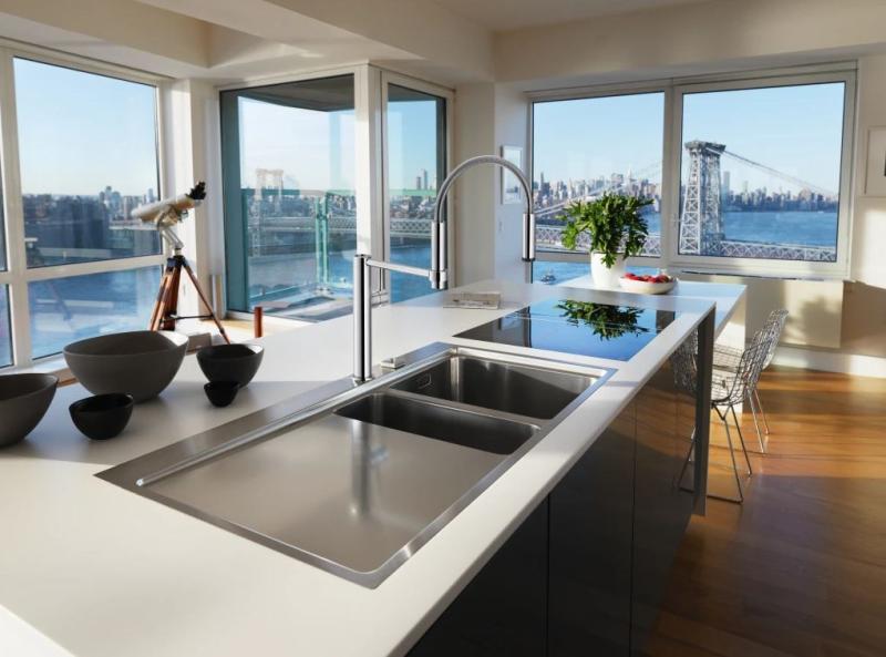 Grifo de cocina Franke Pescara Semi Pro 360 caño flexible y spray cromado 115.0393.976