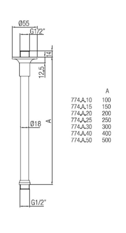 Brazo de ducha PB Classic para techo acero inoxidable 30cm 1208898962