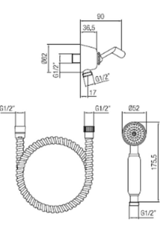 Conjunto de teleducha PB Classic con soporte suspendido cromado 1208899052