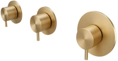 Waterevolution Flow Built-in Shower Thermostat with 2 shut-off valves brushed brass 1208916452