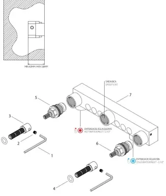 Waterevolution Cruz 3-hole washbasin mixer tap spout 19cm matt black 1208916572