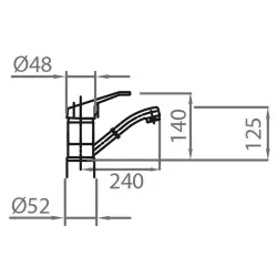 Grifo monomando de cocina Caressi Basic Line Cromo CABL110CH 1208920582
