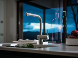 Grifo de cocina Franke Atlas Neo de acero inoxidable macizo  caño giratorio 115.0521.435