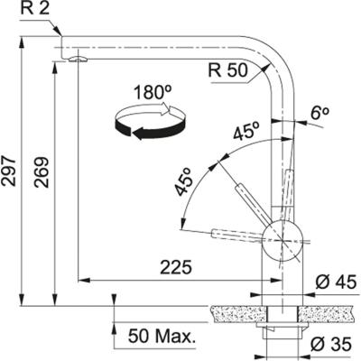 Franke solid stainless steel kitchen tap Atlas Neo swivel spout 115.0521.435