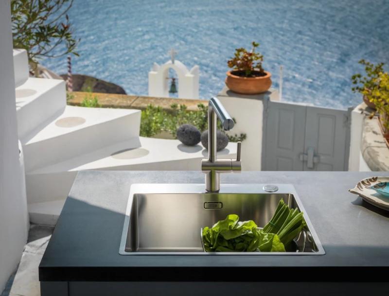 Grifo de cocina Franke Atlas Neo de acero inoxidable macizo  caño giratorio 115.0521.435