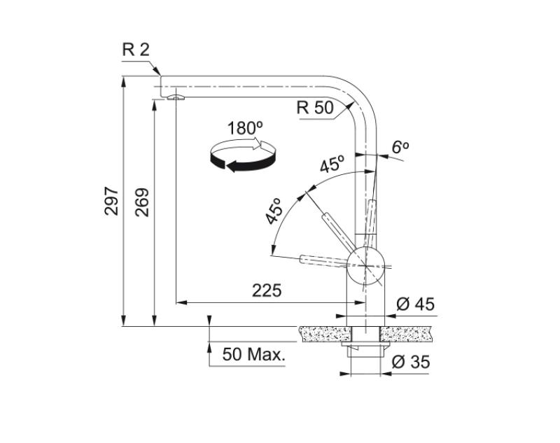 Grifo de cocina Franke Atlas Neo caño giratorio negro mate cepillado 115.0550.424