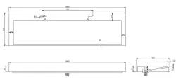 Lavabo Solid-S Quatra de superficie sólida, color blanco mate, sin orificio para grifo, 160 x 45,5 x 8 cm, 1208920888.