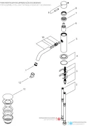 Grifo Waterevolution Flow bajo lavabo incluido tapón clic latón cepillado T110LE