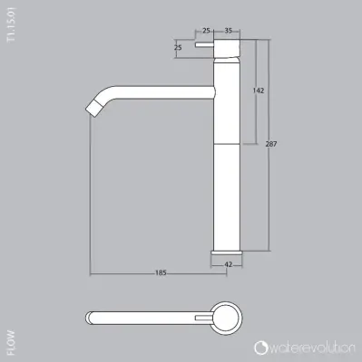 Grifo para lavabo Watervolution Flow para lavabos de latón cepillado T115LE