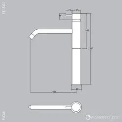 Grifo Waterevolution Flow para lavabos gris plomo T115GME