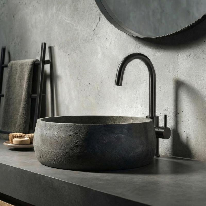 Grifo Waterevolution Flow para lavabo modelo alto PVD gris plomo T1121FGME