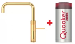 Grifo hervidor de agua Quooker Fusion Square Gold COMBI+ Agua caliente, fría y hirviendo 22+FSGLD