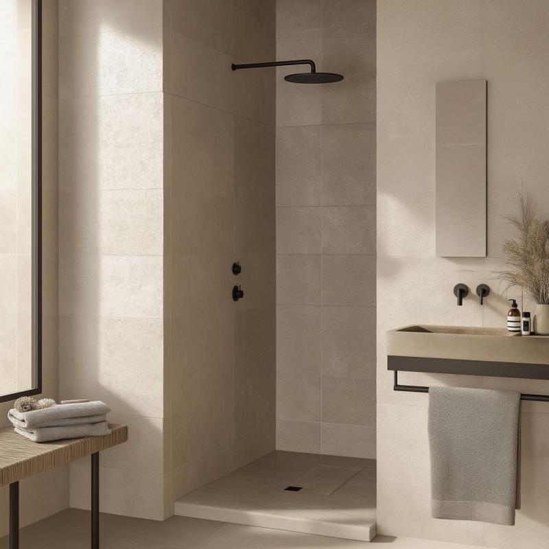 Termostato´Waterevolution Flow  de ducha empotrado con 1 válvula de cierre negro mate 1208920977