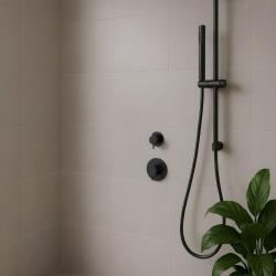 Termostato Waterevolution Flow de ducha empotrado con 1 válvula de desvío negro mate 1208920978