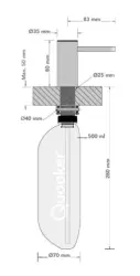 Dosificador de jabón Quooker Nordic negro ZPNBLK