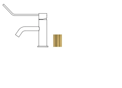 Grifo para lavabo Watervolution Flow con tapón de clic, latón cepillado T111LE