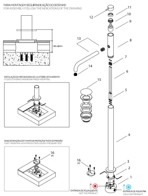 Waterevolution Flow Floor standing bathub mixer RVS T134IE