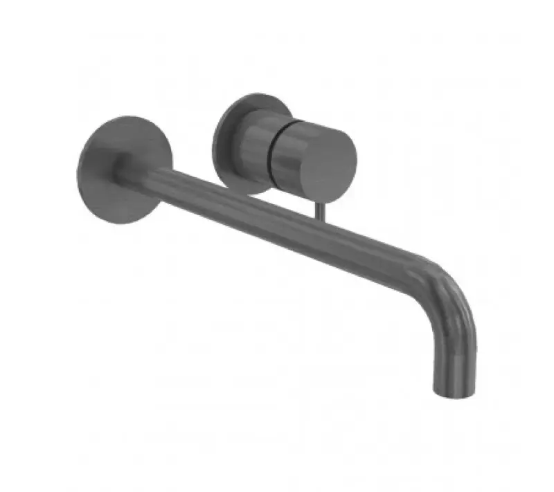 Grifo de lavabo empotrado Waterrevolution Flow PVD Gun Metal con caño de 15 cm T116BME-15