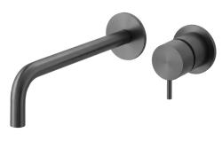 Grifo de lavabo empotrado Watervolution Flow PVD Gun Metal con caño de 21 cm T116BGME-21