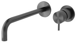 Grifo Waterevolution Flow monomando de lavabo  PVD gris plomo con caño 25cm T116BME-25