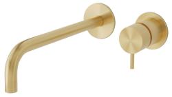 Waterevolution Flow built-in basin tap PVD Light Gold with spout 25cm T116WGE-25