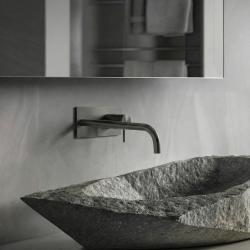 Grifo mezclador Waterevolution Flow con embellecedor PVD Gris plomo y caño 25cm T1161GME-25