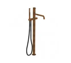 Mezclador Waterevolution Flow de pie para bañera con teleducha en color cobre satinado T133CPE