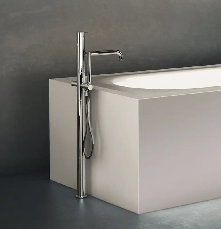 Waterevolution Flow grifo de bañera independiente con ducha de mano Cobre cepillado T133CPE