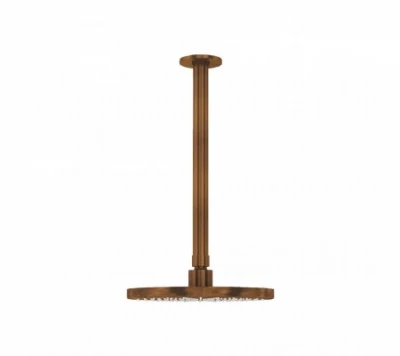 Waterevolution Flow head shower 200mm with ceiling connection Brushed Copper T1642CPE