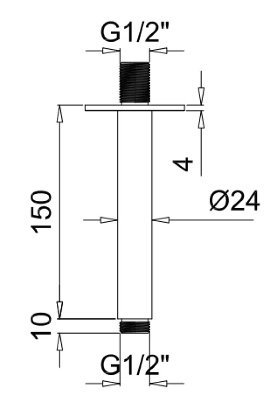 Brazo de ducha de techo SB Rubinetterie Universale redondo 15cm color cromado1208946682