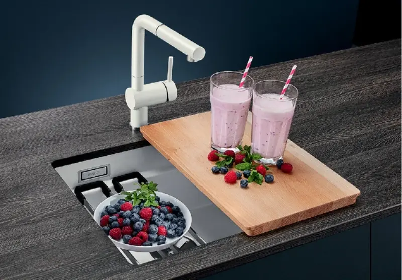 Blanco Etagon 500-U fregadero bajo encimera basalto 525154