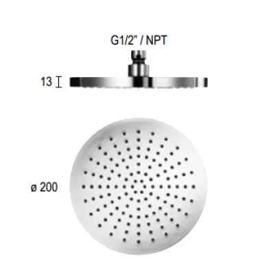 SB Rubinetterie Rain Shower Eco Air Water-Saving Shower Head 20 cm Metal Matte White 1208946740