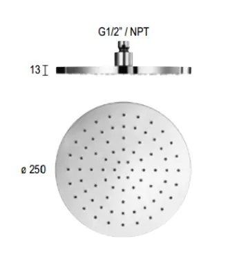 SB Rubinetterie Rain Shower Eco Air water-saving overhead shower 25 cm metal matte white 1208946741