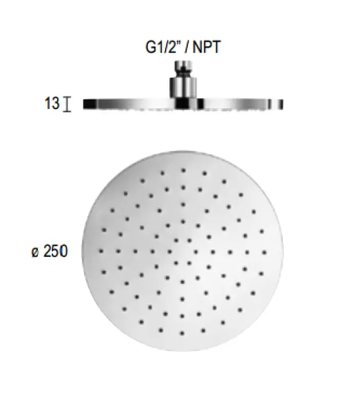 Ducha SB Rubinetterie Eco Air con efecto lluvia y economizador de agua Alcachofa de ducha 25 cm metal cromado 1208946743