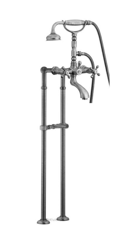 Grifo PB Nostalgic de pie para bañera independiente con pomos fuertes acero inoxidable 6000