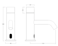 Grifo de lavabo Waterevolution Flow electrónico con infrarrojos conectado a 230 voltios blanco mate T110EEBR
