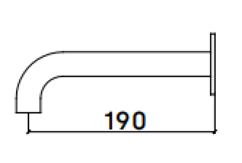 Caño Waterevolution Flow para bañera cromado T16711901 longitud caño 19cm